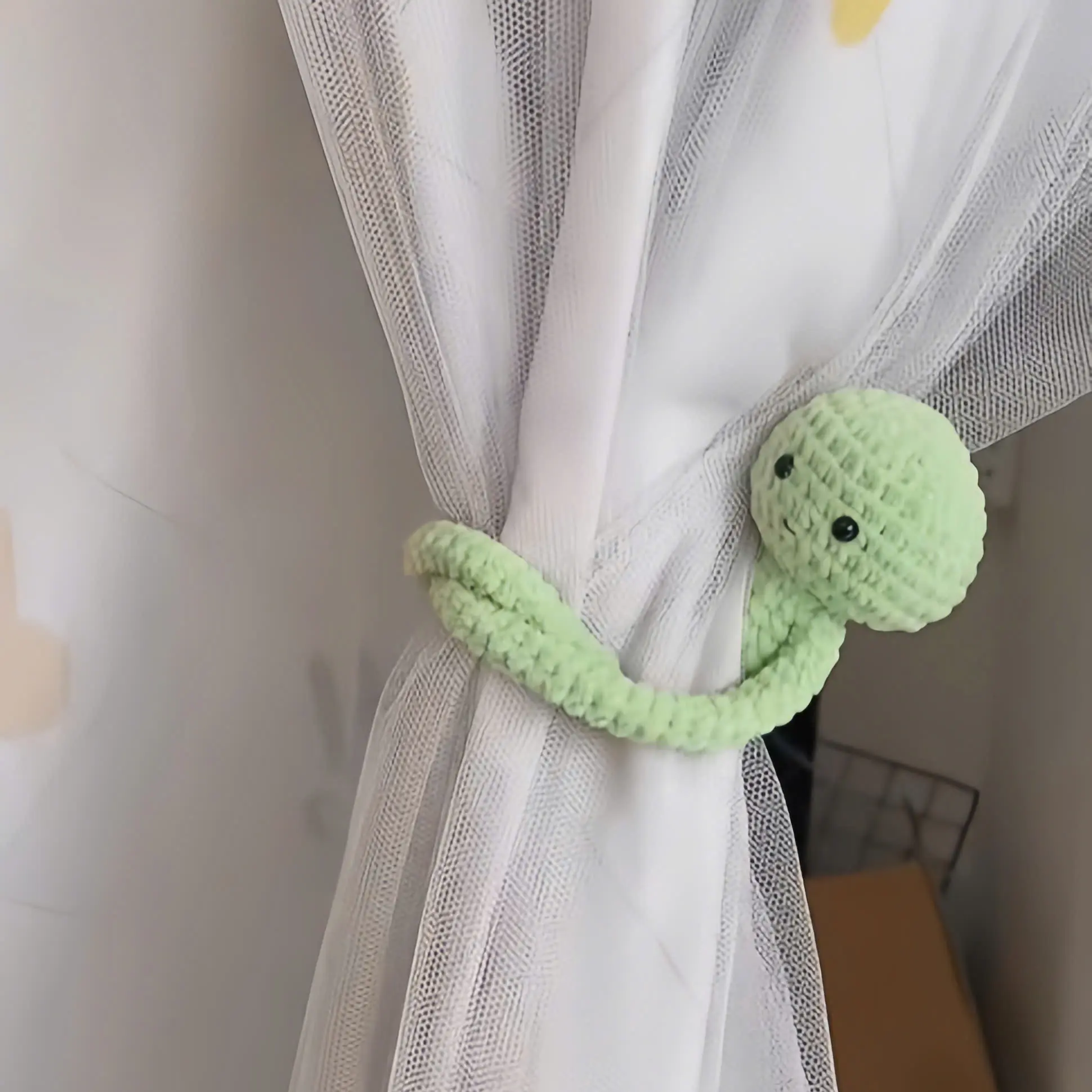 Handmade Crochet Mini Smiski Keychain - Long Sleeve Smiski, Cute Hanging Bag Birthday Gift, Simple Design, Ideal for Any Occasion