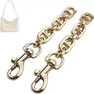 Purse Strap Extender 2 count 4.7 Inch Bag Extender Chain for  Bag Metal Chain Strap Extender Replacement Bag Extender Accessory (2 Pieces Shiny )
