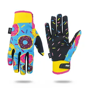 Windproof Touch Screen Sports Gloves, Anti-Slip Breathable Full Finger, Donut Style for Men Women, Motorbike Bike Climbing Camping Fishing