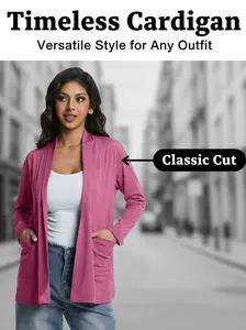Women's Open-Front Sports Cardigan Classic Cut Lightweight Activewear for Workout & Casual Outfits Timeless Style Versatile Stylish