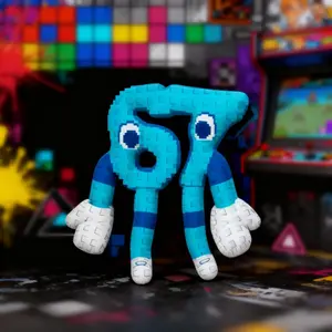 Trending Brainrot 67 Plush 9.8inches Six-Seven Meme Character, Soft Pixel Plush for Instagram, TikTok Collectors