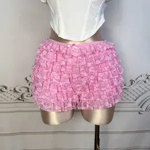 Pink ruffle shorts