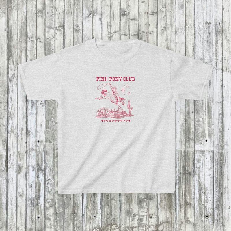 Pink Pony Club Baby Tee | Chappell Shirt, Cowgirls Tee, 90's Style Clothing, Y2K Style Baby Tee, Y2K Coquette Tee, Western Shirt, Roan