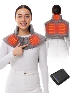 HENNCHEE Wireless Heating Pad Weighted Neck Warmer with Battery for Shoulders Back Pain Relief