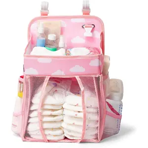 Diaper Organizer for Changing Table - Hanging Diaper Caddy - Diaper Change Organizer - Changing Table Hanging Caddy & Storage - Nursery Diaper Caddy Holder with Shelf