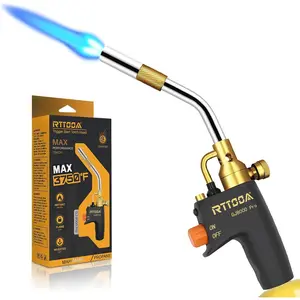 Propane Torch Head, GJ-8000pro High Intensity Torch Head, Trigger Start Gas Torch Kit for Propane, Pencil Flame Welding Torch Fuel by Mapp/Map/Propane, Soldering, Cooking(CSA Certified)