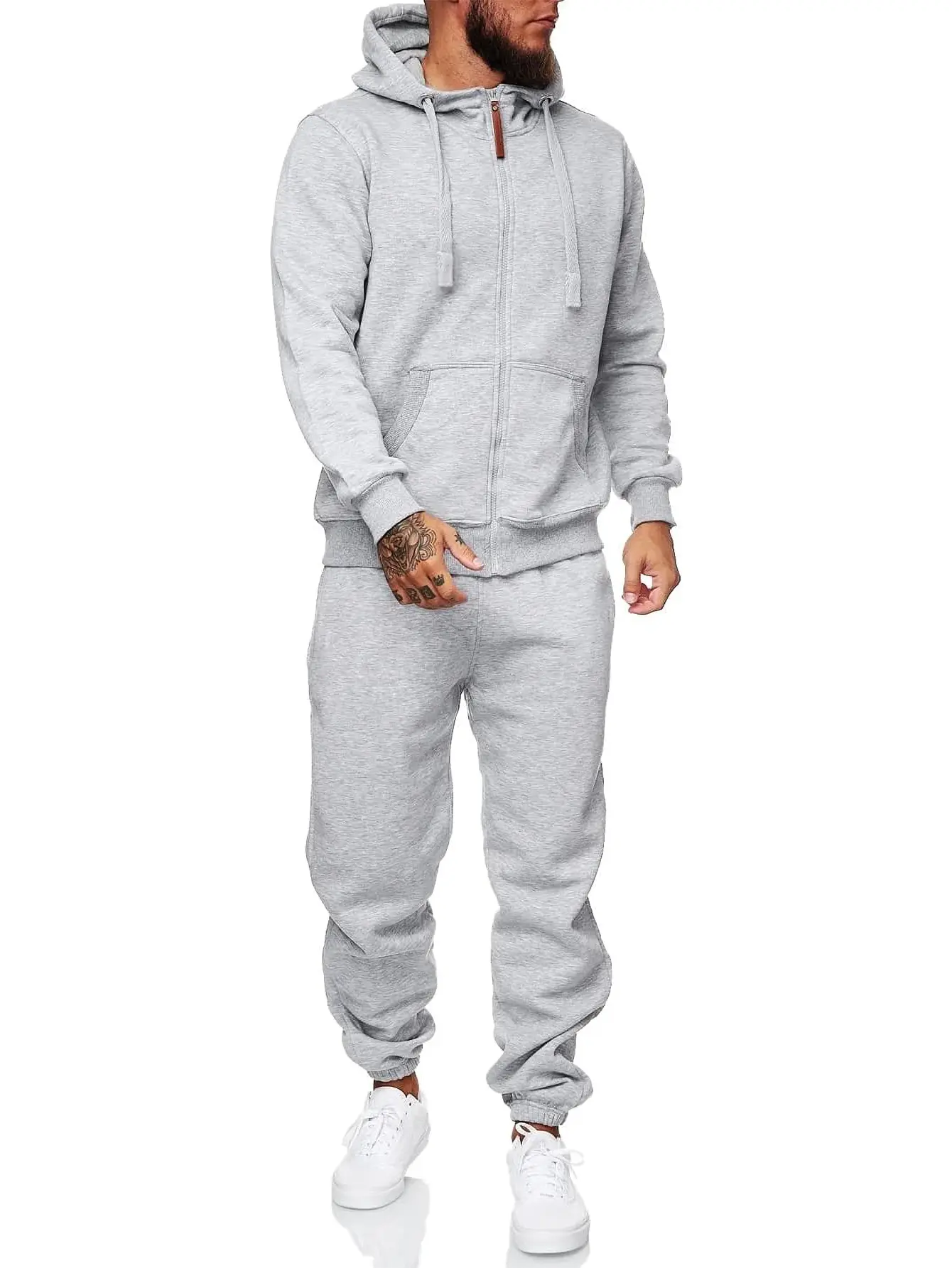 Sweatsuits for Men 2 Piece Outfits Men's Athletic Jogging Tracksuit Set Hoodie Casual Leisure Long Sleeve Warm Up Zipper Suit Set Sporty Set Sportswear Indoor Outdoor Athleisure Street Fit