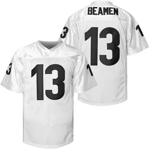 Men'S American #13 Black Rugby Casual Sports Shirt, Suitable for Training, Games, and Team Sports - V-Neck, Short Sleeve, Loose Fit, Embroidered Design, Breathable Fabric, Athletic Style, Casual Wear