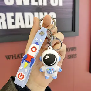 Astronaut Cartoon Keychain Pendant Cute Blue & White Design Anti-Lost for Backpacks & Handbags Unisex Couple Accessory floating statue quetzalcoatlus molly resin pyramids the venus Portable Bluetooth Stereo Speaker blue Jurassic car dashboard pink accent