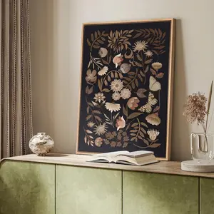 Canvas Wall Art Moody Flowers Floral Botanical Print Minimalist Modern Art Boho Wall Decor Artistic Cotton Artwork Matte Ornaments Decoration Room Photo wall decor posters