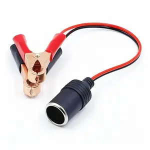 Car Battery Terminal Clip Cigarette Lighter Power Socket Adapter 12V 50A for Charging and Starting, Durable Crocodile Clips for Auto Use Vehicle