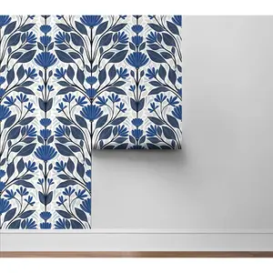 NextWall Folk Floral Peel and Stick Wallpaper NextWall Folk Floral Peel and Stick Wallpaper