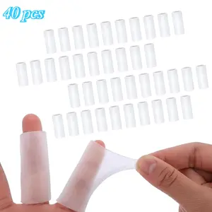 40 Pcs Finger Cots, Silicone Finger Cots,Wear-resistant Finger Cots,Transparent Finger Protective Cots,Extended Protective Sleeves,Gel Finger Cots,Comfortable,Non-slip and Wear-resistant,Reusable Set Protector Office Stationery Supplies Desk Accessories s