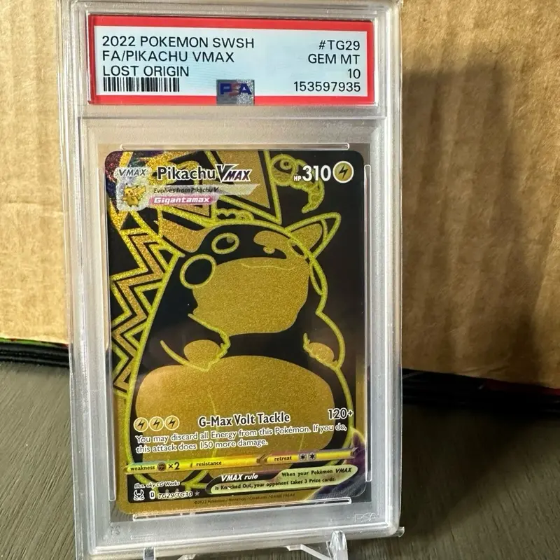 PSA Gem MT 10 Graded 2022 Pikachu VMAX Trading Card - Lost Origin Set