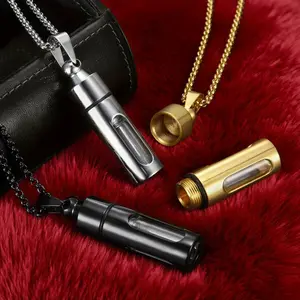 Fashion Creativity Can Be Opened To Place Perfume Stainless Steel Pendant Necklace Commemorative Gift Jewelry