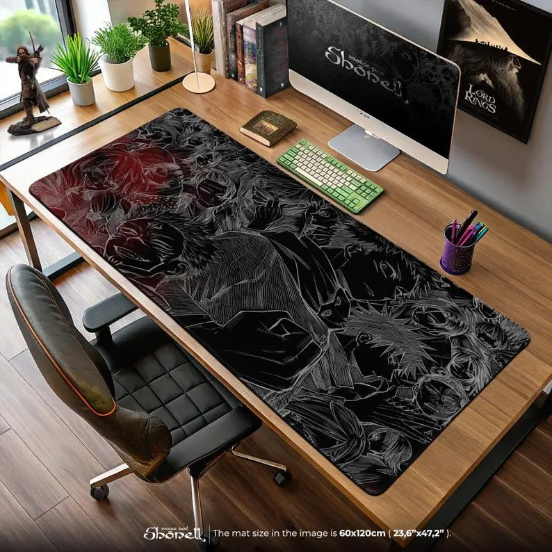 Jujutsu Kaisen Manga Panel Mouse Pad – Dark Anime Gaming Desk Mat, Sukuna Gojo Itadori Art, Otaku Gift for Gamers