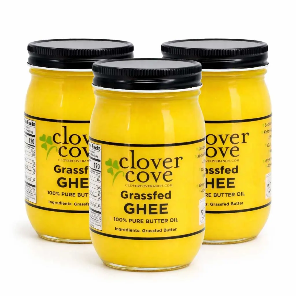 Grassfed Ghee | Pack of 3 | 16 oz | Clover Cove Ranch