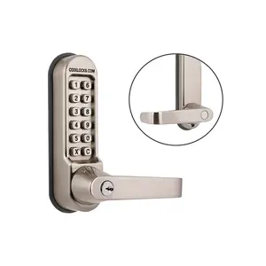 Codelocks CL515 Heavy Duty Mechanical Combination Door Lock, Tubular Latch Entry Lock with Key Override Feature and Code-Free Option for High-Security Use