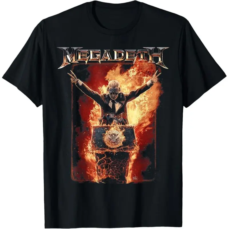 Unisex Megadeth Classic Thrash Musical Tshirt - Menswear Short-Sleeve Loose Casual Streetwear Top, Retro Rock Band Stylish Day Apparel, Shortsleeve, Round Neck, Soft