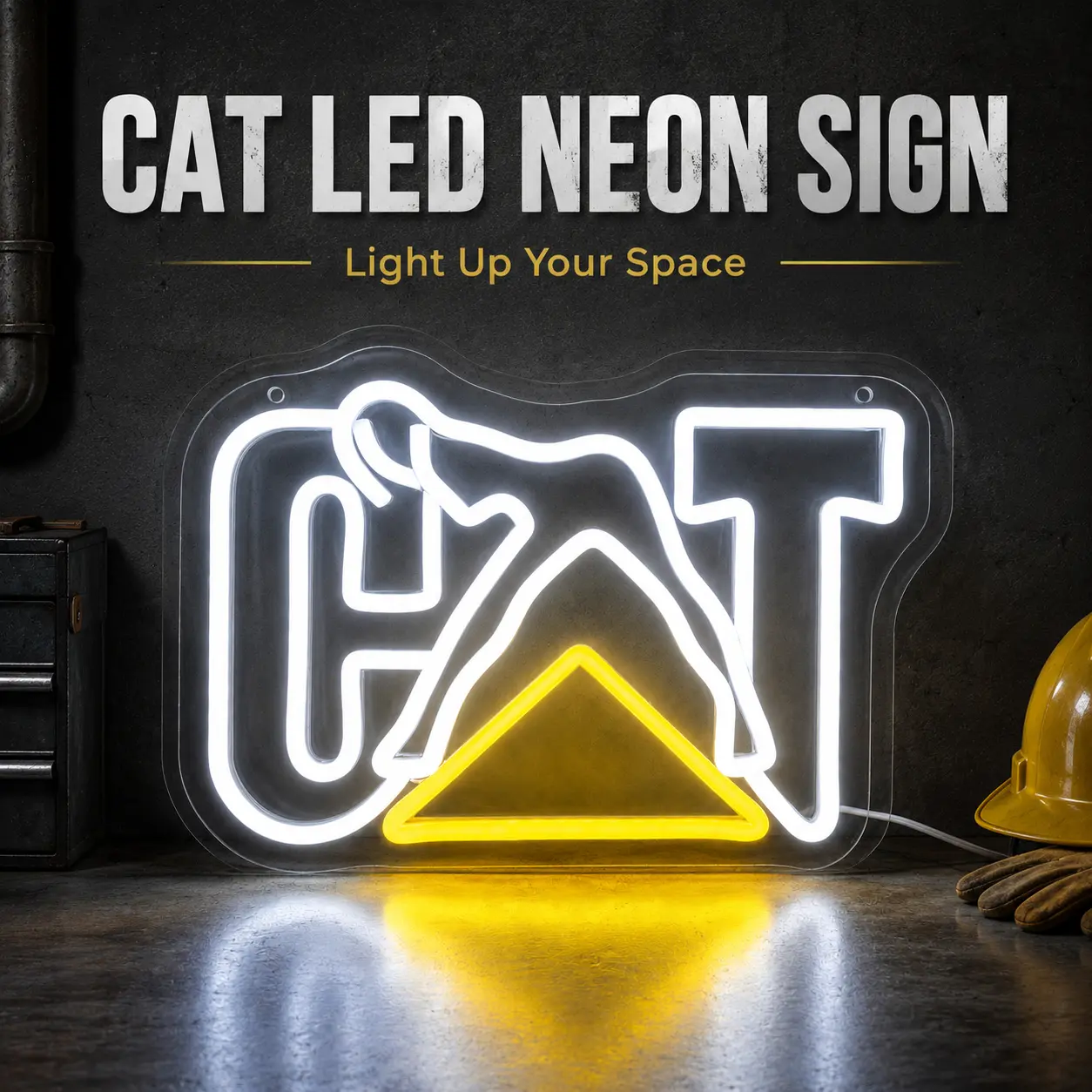 Futuristic LED Neon Sign, USB Powered White & Yellow Wall Light, Minimalist Cyber Style Acrylic Neon Decor, Gaming Room Setup Light, Gamer Bedroom Wall Art, Office Desk Background Decoration, Modern Room Gift