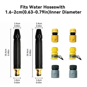 Portable High-Pressure Car Wash Water Gun with Booster Nozzle and Water Hose, Handheld Spray Nozzle for Car Washing, Garden Irrigation, Outdoor Surface Cleaning