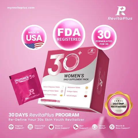 RevitaPlus BeautyPack WOMEN'S DAILY SUPPLEMENT PACK | Calcium & Magnesium,Cranberry & Probiotic,Turmeric Curcumin,Multivitamin,Collagen,Krill Oil | Immune,Relaxation,Heart, Stress Support 30 Days