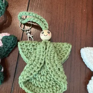 Handmade Crochet Angel Keychain | Pocket Angel Bag Charm | Guardian Angel Gift
