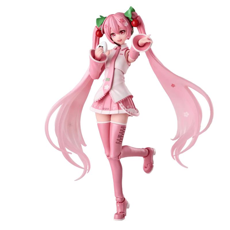 Blokees Fantastics Series - Sakura Miku 15cm Model Kit with Smooth Finish & Bi-Material Joints Complete Sakura Theme Accessory Set