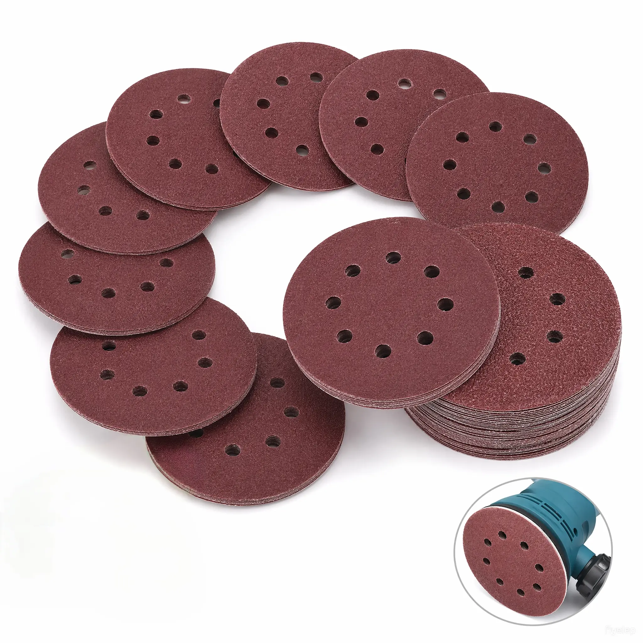 165 PCS 5 Inch Sanding Discs,Round Hook and Loop Sandpaper for Random Orbital Sander 40 60 80 120 150 240 320 400 600 Grit