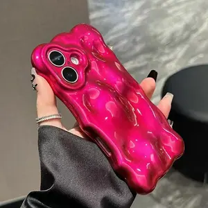 Wave Vapor Bubble Pattern Shockproof Protection Phone Case, Creative Design Phone Protective Cover, Phone Accessories Compatible with iPhone 11 12 13 14 15 Pro Max, Casing