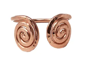 Handmade Copper Viking Cuff Style Bracelet Hand Hammered Solid Copper Rams Horn Design One Continuous Piece 8 Gauge No Clasp Wrist Wear
