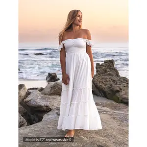Belle Maxi Dress - Women's Casual Bohemian Chic  Dress wich smocked bodice, Lightweight, Flowy Design, Casual Summer Wear, Comfortable Fabric. Made for Dreamers and Explorers.