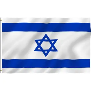 Fly Breeze 3x5 Foot Israel Flag - Vivid  Color and Fade proof - Canvas Header and Double Stitched - Israeli National Flags Polyester with Brass Grommets 3 X 5 Ft