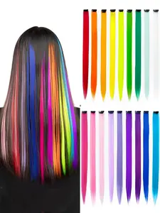 Women’s Clip-In Hair Extensions, 20 Inch Long Straight Synthetic Pieces, Perfect for Halloween, Cosplay, Parties, All Seasons