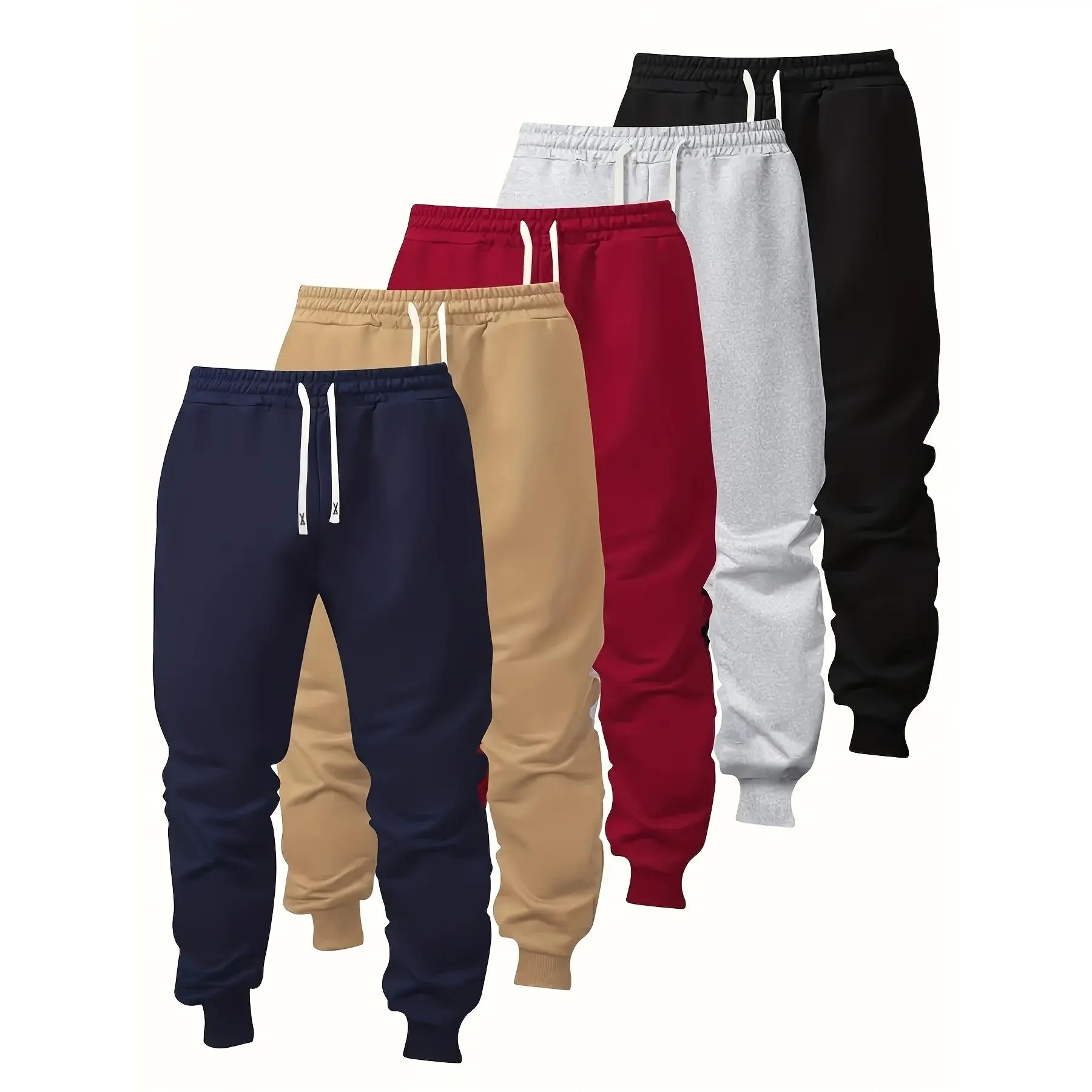 5Pack Boys Cotton Blend Joggers Regular Fit Drawstring Waist Pockets AllSeason Sports Casual Wear Perfect for Outdoor Activities
