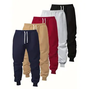 5-Pack Boys Fashion Cotton Blend Joggers - Regular Fit, Drawstring Waist, Pockets - Perfect All-Season Sports and Casual Wear, Ideal for Outdoor Activities