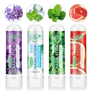 Nasal Inhaler Stick 4 Flavors, Stay Fresh, Ideal for Long Drives, Work, Study, Motion Sickness, Box of 4, Portable