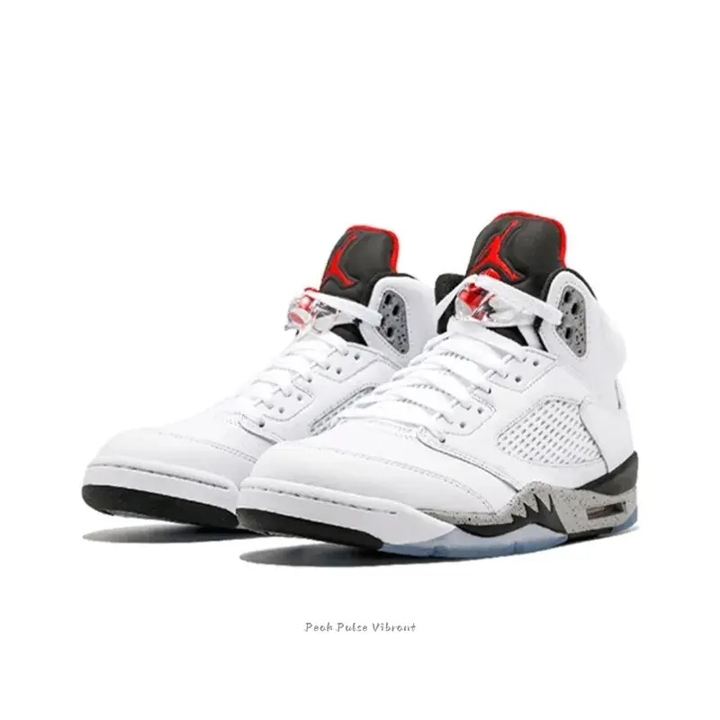 Retro High-Top Sneakers in White and Grey Colorway