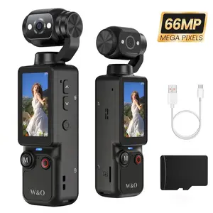 3-Axis Gimbal Pocket Camera, 66MP 4K Video Action Camera