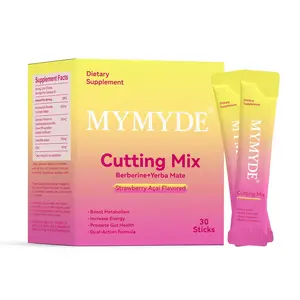MYMYDE Cutting Drink Mix Berberine Chromium 5-HTP Magnesium Strawberry Açaí Flavor 30 Servings Healthcare Supplement for Fitness Optimum Edible Raspberry Tea Powder Lemonade Yerba Mate - Vitamin Dietary Cranberry