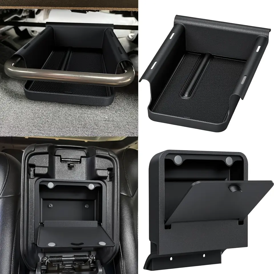 2PCS ABS Plastic Hidden Front Under Seat & Center Console Storage Organizer, Automotive/Truck Interior Stowing Accessories with Secure Mounts for 2018-2026 JL/JLU Off-Road Vehicles & 2020-2026 JT Pickups (Maximizes Hidden Space, Not for Power Seats), Truc