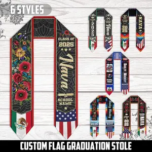 Custom Mexican Graduation Sash, Custom Mixed Two Flag Graduation Stole 2025, Mexican Stole, Mexico Graduation Stole 2025, Graduation Gift