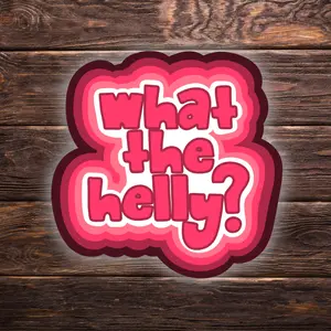 What The Helly Sticker Retro Pink Version Vinyl Sticker Funny Bubble Font 2 Sizes Available 3 25 x 3 25 2 x 2 Inches Premium Material Eye Catching Design Perfect for Gen Z Teens Meme Collectors - Diy Decal Film