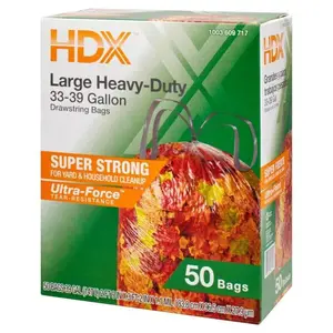 33-39 Gallon Clear Flex Drawstring Outdoor Trash Bags with 20% PCR (50-Count)