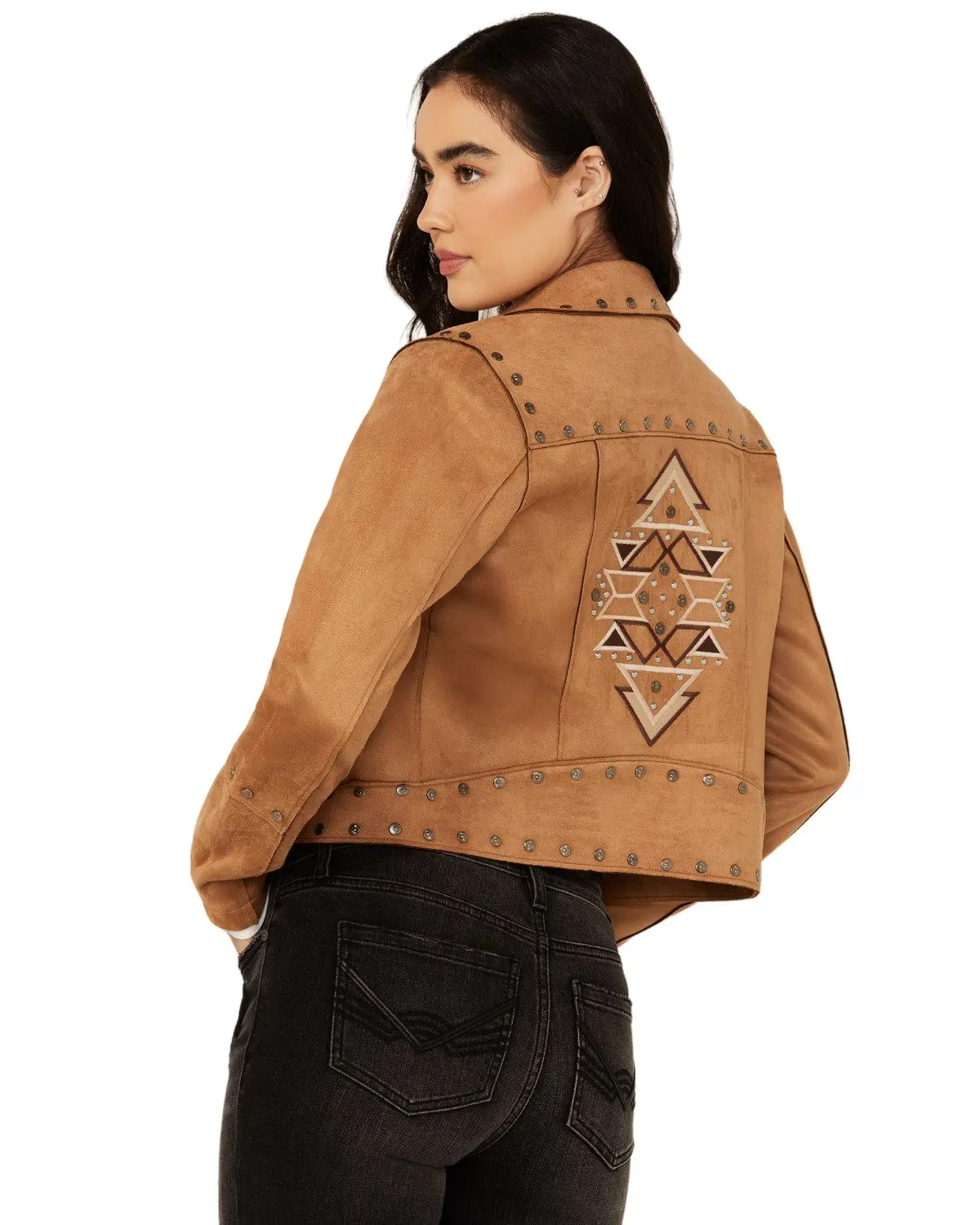Idyllwind Women's Women'S Yorkshire Studded And Embroidered Moto Jacket - Iwfa24o66-Tan