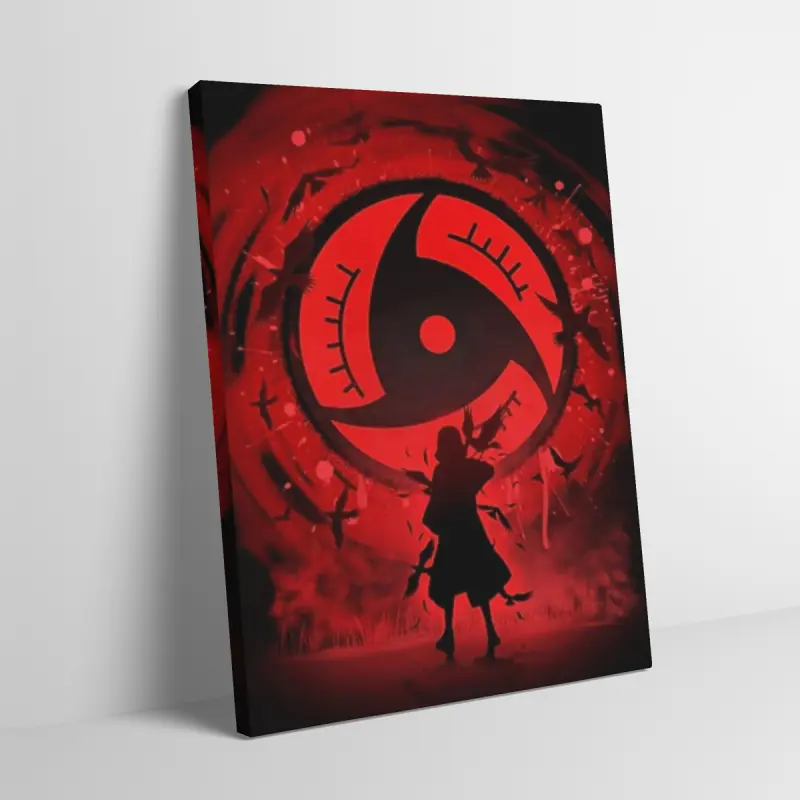 Itachi Uchiha Mangekyou Sharingan Black Flash Style Wall Flag Canvas Painting Fans Mid-century Modern Aesthetic Home Decor Anime Print Poster Art Prints
