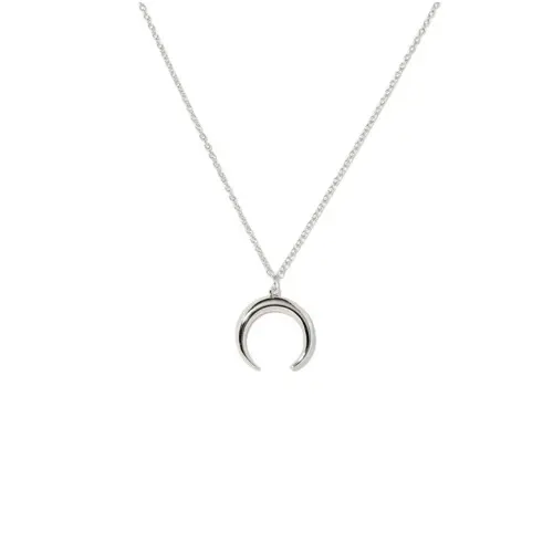 Moon alloy pendant necklace   silver, WZ