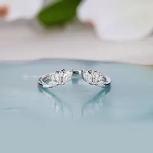 Art Deco Nature Inspire Leaf Open Wedding Band