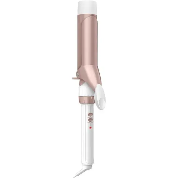 Conair Curling Iron, Double Ceramic, 1 1/2" Barrel, White/Rose Gold | Hair curler and hair waver for medium to long hair with 30 heat settings, built-in heat protection, a cool tip, and auto off