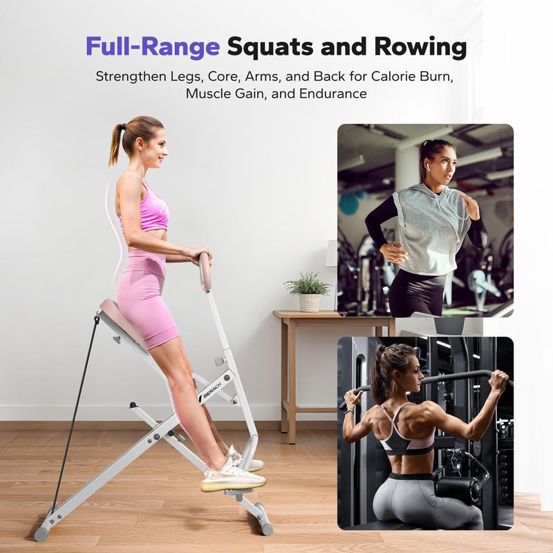 Merach Squat Machine Glutes Workout Adjustable Resistance Foldable Exercise Equipment Leg Exercise Machine with 350lbs Weight Capacity, Rowing Machine,  TikTokShopBlackFriday, Christmas gift